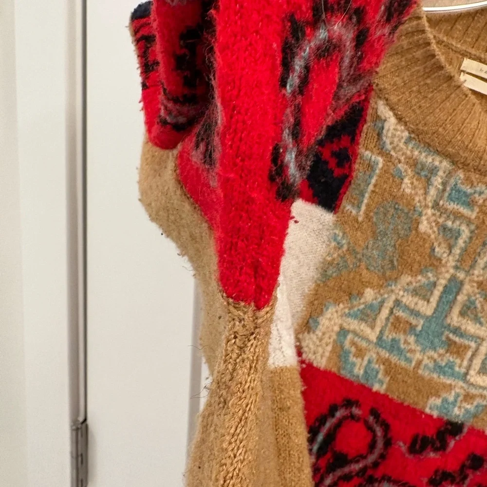 Anthropologie Rachael Patchwork Knit Sweater Size Medium - Picture 10 of 15